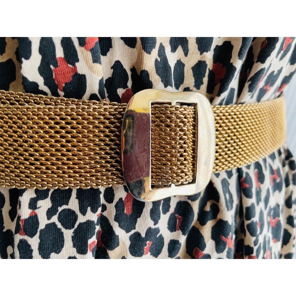 Sarah Coventry Vintage Gold Tone Mesh Belt Adjustable Buckle Metal Chain MCM